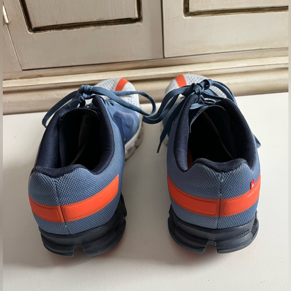 Men’s On Cloud Running Cloudflow Low-To Running Mesh Blue Orange Lake Flare 10.5 - Picture 3 of 8